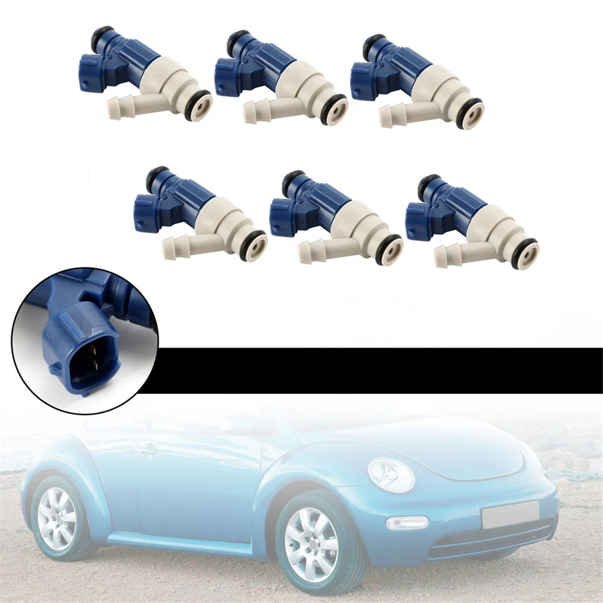 6Pcs Fuel Injectors Nozzles 0280155995 06A906031AC for VW Jetta Golf Beetle 2.0L I4 2001-2005 06A906031CB