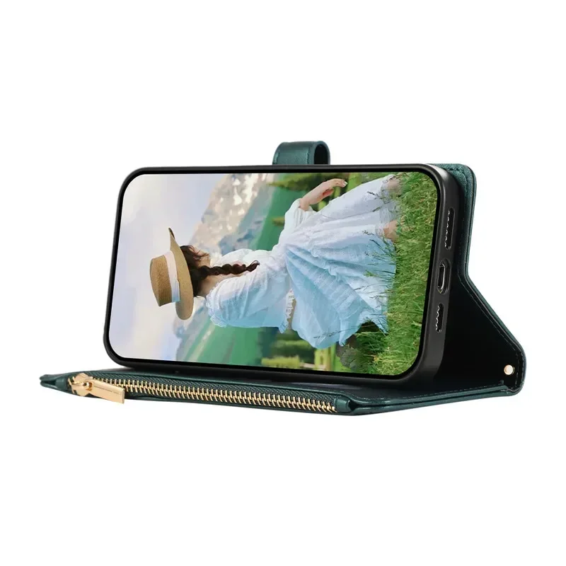 S24 Ultra S 24 Cassa Del Telefono per Samsung Galaxy S23 S22 S21 S20 S10 Ultra plus FE Rombo Griglia Lunga Corda Appesa Flip Wallet Cases
