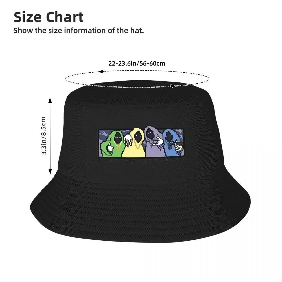2026 SHADOW WIZARD MONEY GANG Pixel Art Bucket Hat Panama For Kids Bob Hats Fisherman   Summer Beach Fishing Unisex Caps