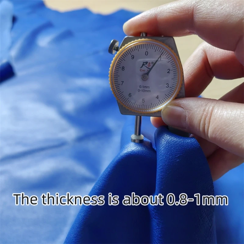 8/1mm Blue Sheepskin. First Layer Leather. Real Leather Fabric. Handmade DIY For Leather Clothing. Whole Sheepskin