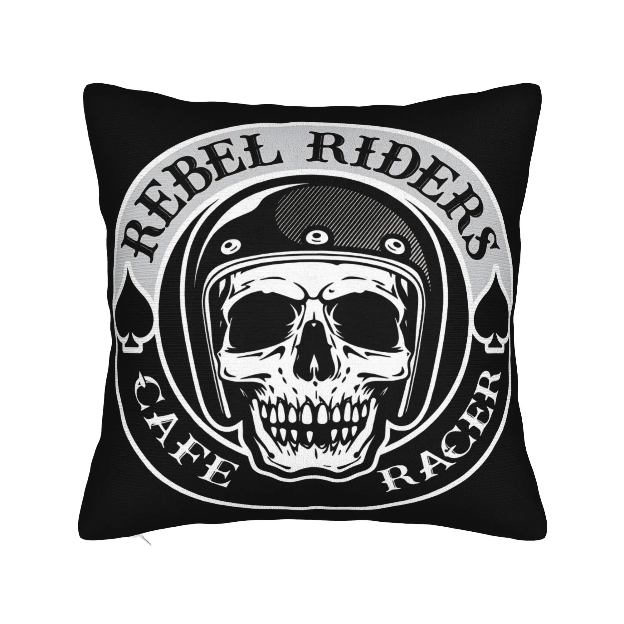 Black Grey Skull Face Día de los Muertos Pillow Case  Comfy Pillow Cover Retro Trendy Cushion Cover For Living Room Bed Chair