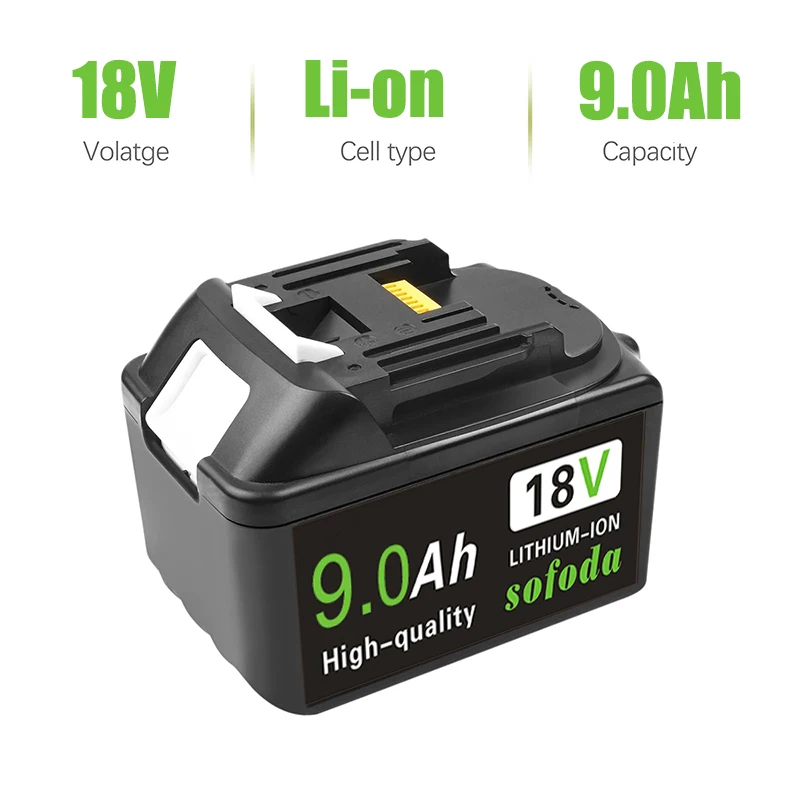 

18V Battery Upgrade for Makita Tools with The BL1860 18V 9.0Ah Lithium Battery 18650 Rechargeable Battery