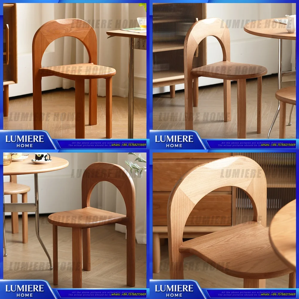 

Скандинавский обеденный стул из цельного дерева, спинка, домашний стул для кафе, ресторана, стиль рога середины века, современный дизайн, стул в стиле Ins