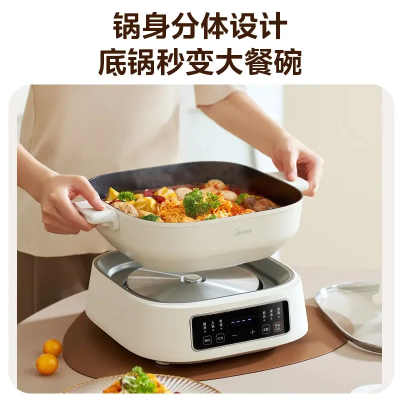 جهاز بخار كهربائي منزلي من الفولاذ المقاوم للصدأ مكون من 3 طبقات من ميديا، حجز ذكي، جهاز تسخين الطعام للطهي التلقائي الكل في واحد