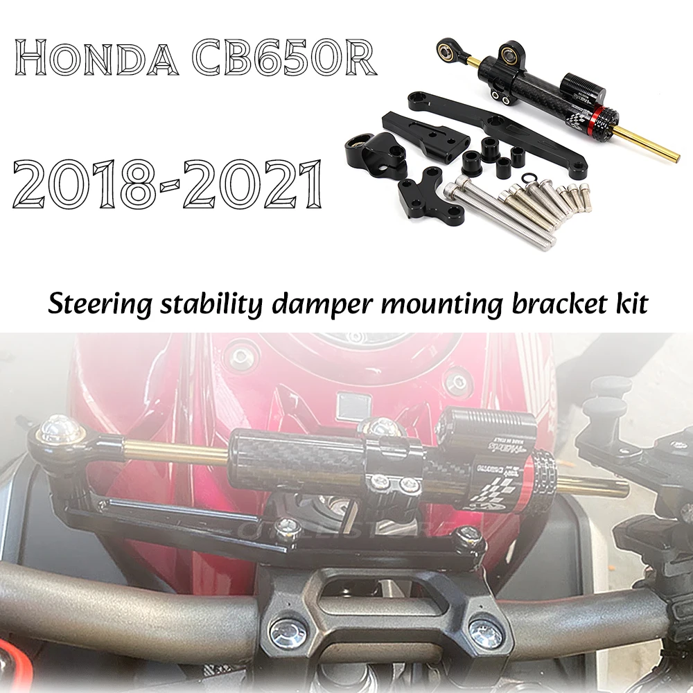 FOR Honda CB650R, CB 650 R, CB650R, 2018, 2019, 2020, 2021, NewMotorcycle Steering Stabilizer Damper, Mounting Bracket Kit