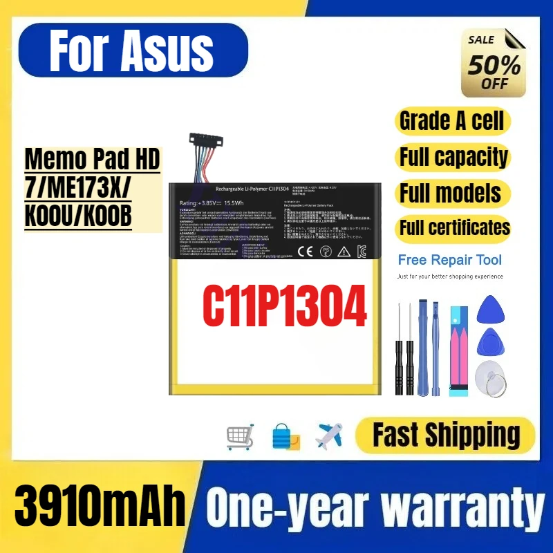 

C11P1304 for Asus Memo Pad HD 7/ME173X/K00U/K00B Mobile Phone Battery High Quality Replacement Bateria Grade A Cell with Tools