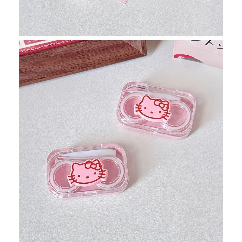 

Cute Hello Kitty Contact Lens Box Kawaii Cartoon Anime Girl Gift Women Accessories Portable Contact Lens Storage Box Wholesale