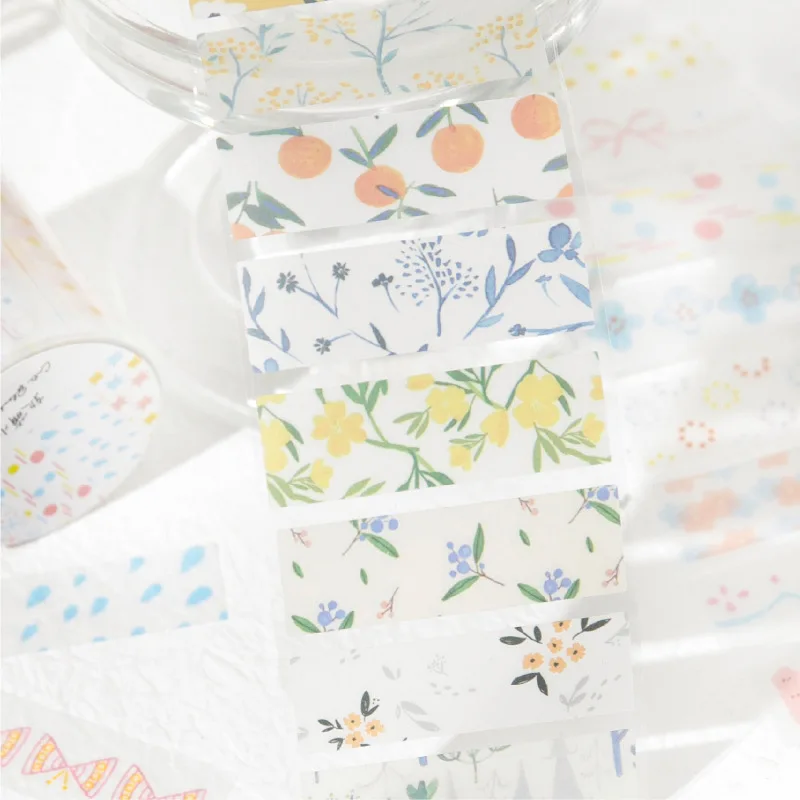 1pcs DIY Decoration Adhesive Tapes Japanese Milk salt floral fragments Washi Tapes Masking Tapes stickers stationery