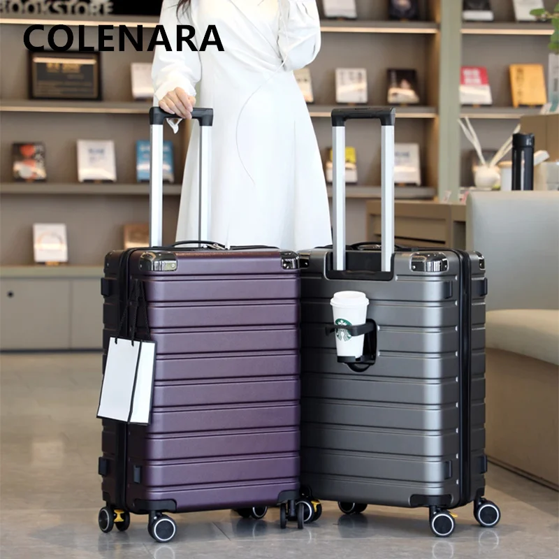 COLENARA High quality suitcase ABS+PC boarding box large capacity trolley case 20