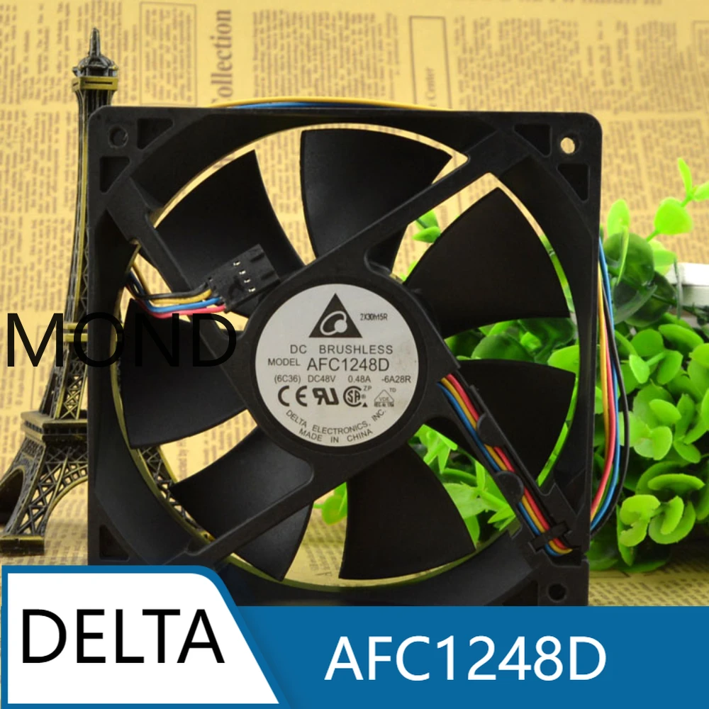 

AFC1248D 48V 0.48A Cooling Fan DELTA 12025 Dual Ball 12CM Industrial Computer Fan