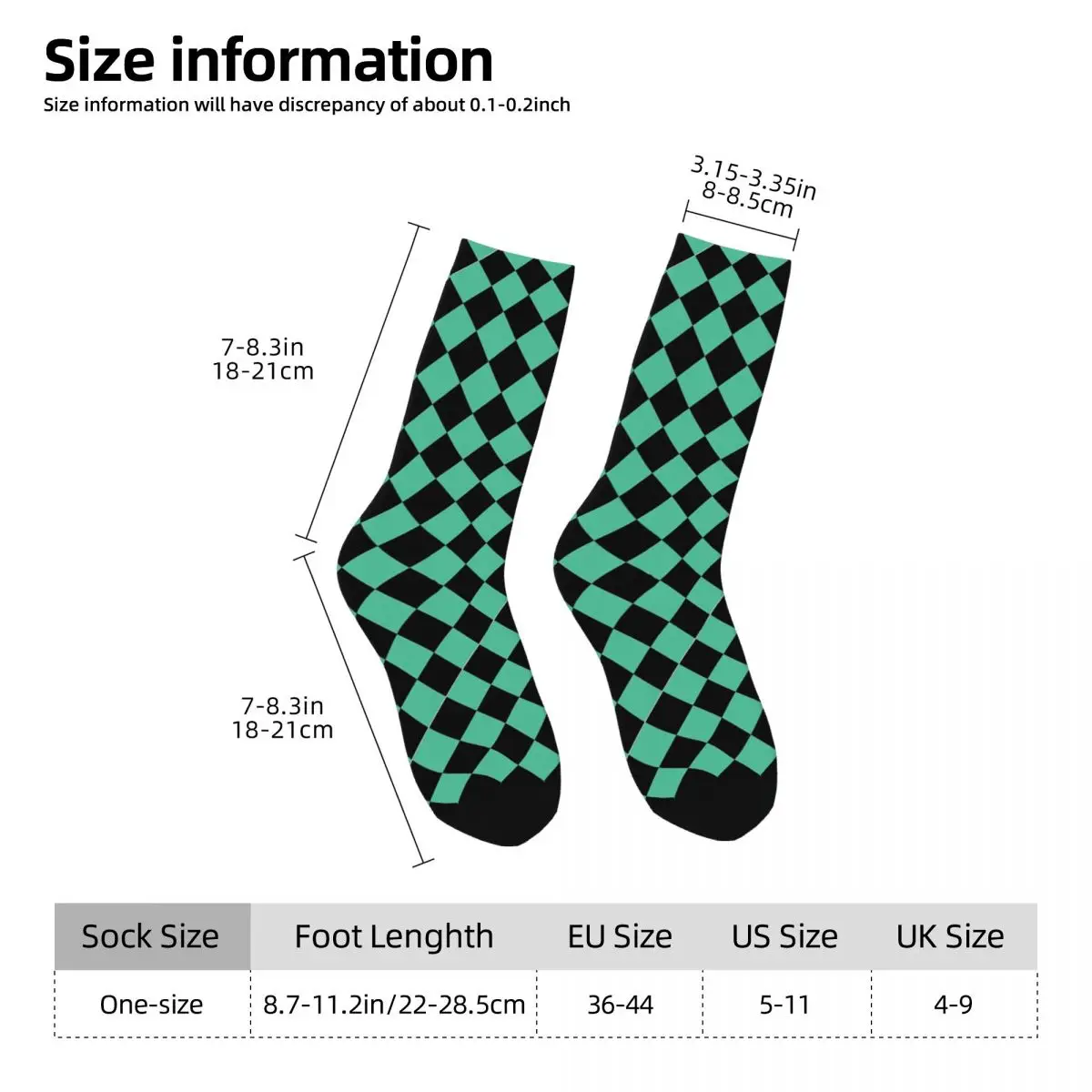 Vintage Tanjirou Kamado Muster Dämonen töter Herren Kompression socken Unisex Street Style nahtlos bedruckte Neuheit Crew Socke