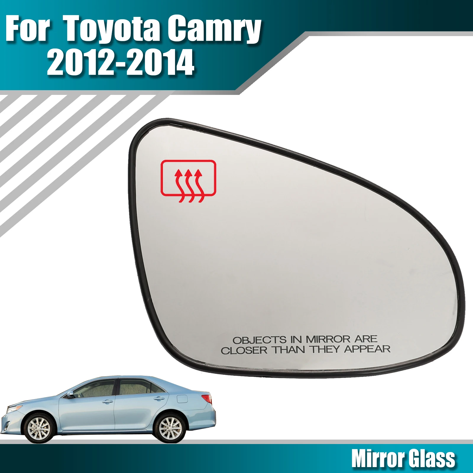 

1 PC Passenger Side Wide Angle Mirror Rearview Mirror white Lens Heated Waterproof Large Vision For Toyota Camry 2012 - 2014