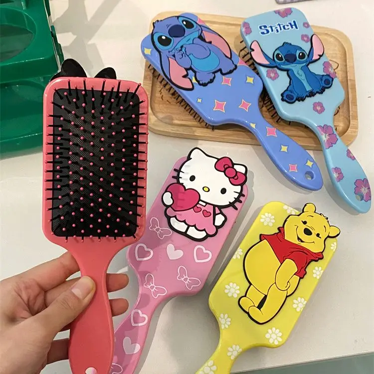 Stitch Comb Cartoon Cute Comb Massage Handle Comb Cartoon Minnie Mouse Hello Kitty Children\'s Birthday Gift Toys