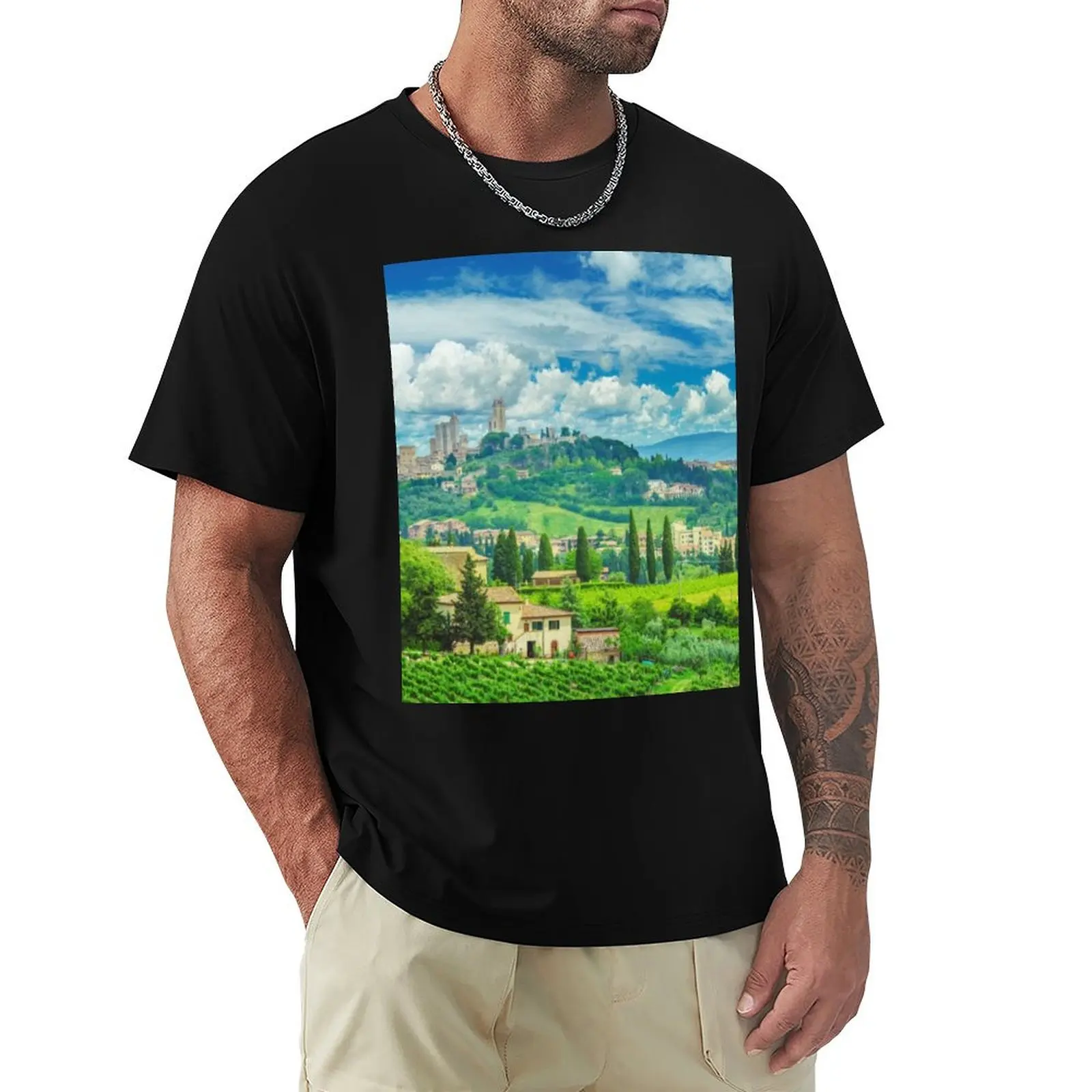 

San Gimignano - Tuscany T-Shirt blue lock summer shirt customizeds mens cotton t shirts