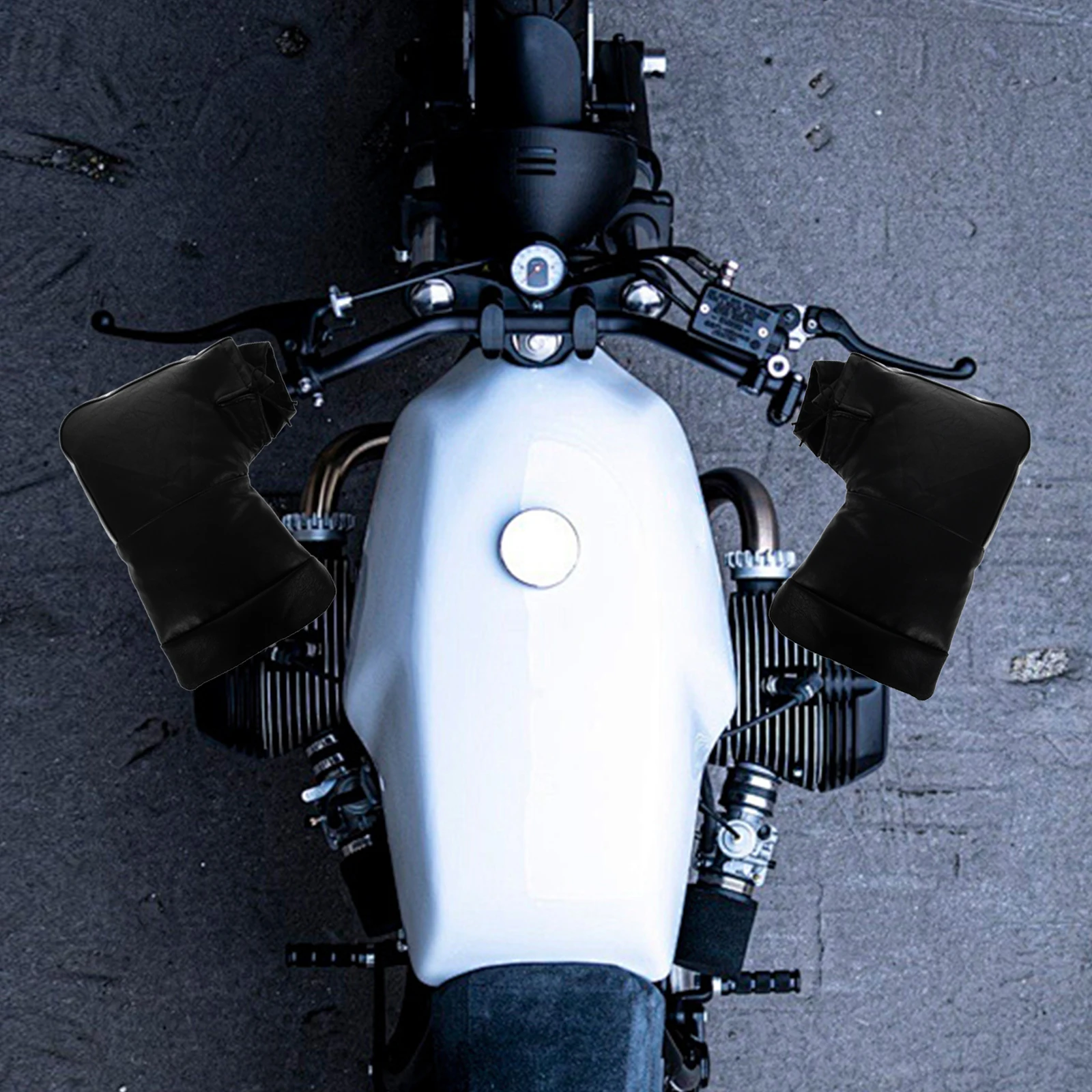 

Winter Motorcycle H Gloves Thick Cotton Warm Mittens Cold Weather Bike Accessories Windproof Scooter Driving Gloves