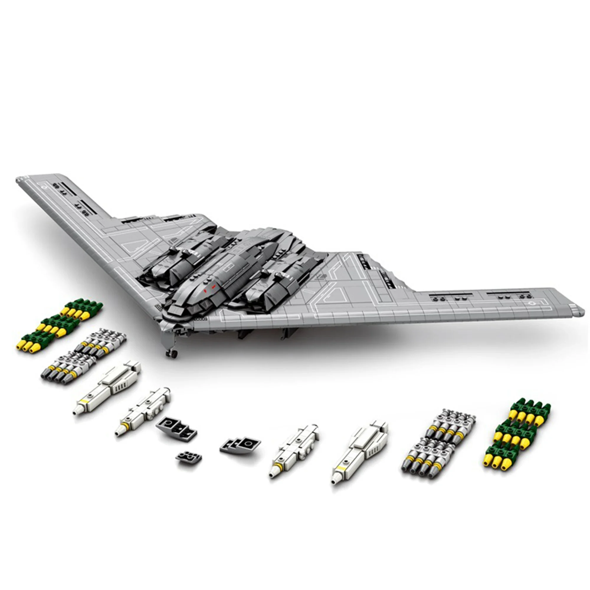 B2 Stealth Bomber, set di costruzioni MOC 33038, modello di aereo militare con ali aeronautiche, mattoncini, aereo da combattimento, giocattolo ad alta tecnologia, kit regalo, senza confezione.