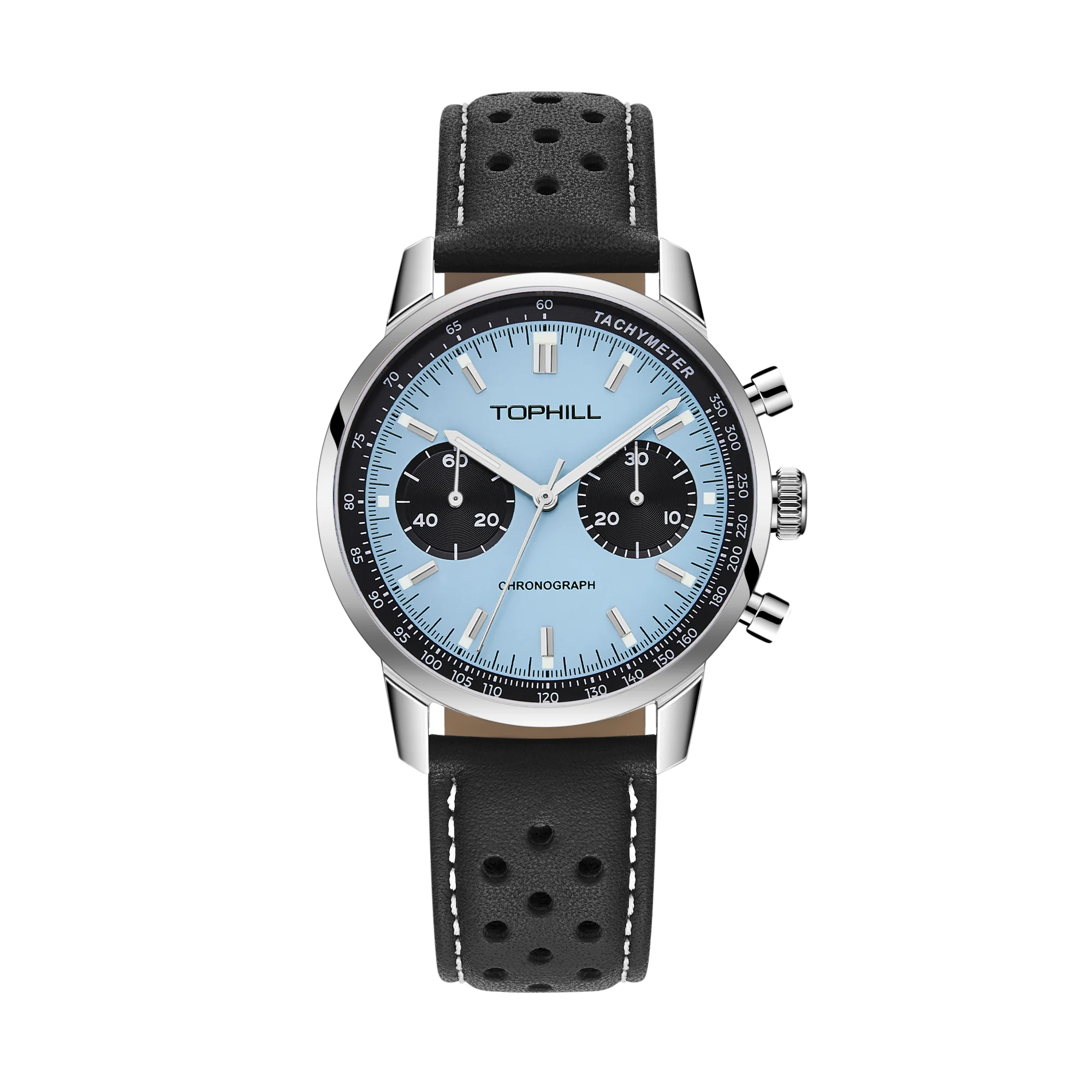 TOPHILL Racing Watch Heren mechanisch horloge ST1901 40 mm vintage chronograaf polshorloge Pilot saffierglas 5ATM C3 TL027G