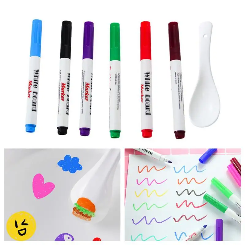 8/12 Colors Student Painting Brush Whiteboard Markers Pen Suspension Kids Educational Painting Pen Toys Water Floating Painting