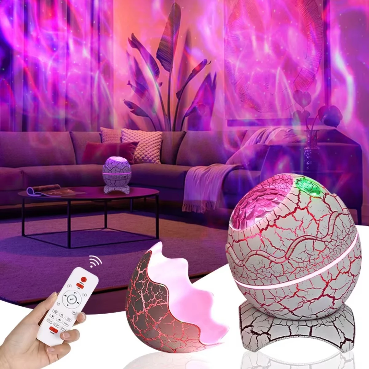 Crack Transmission Atmosphere Nightlight Dinosaur Egg Star Lamp Full Projector Water Ripple Laser Projection Mushroom light Leds