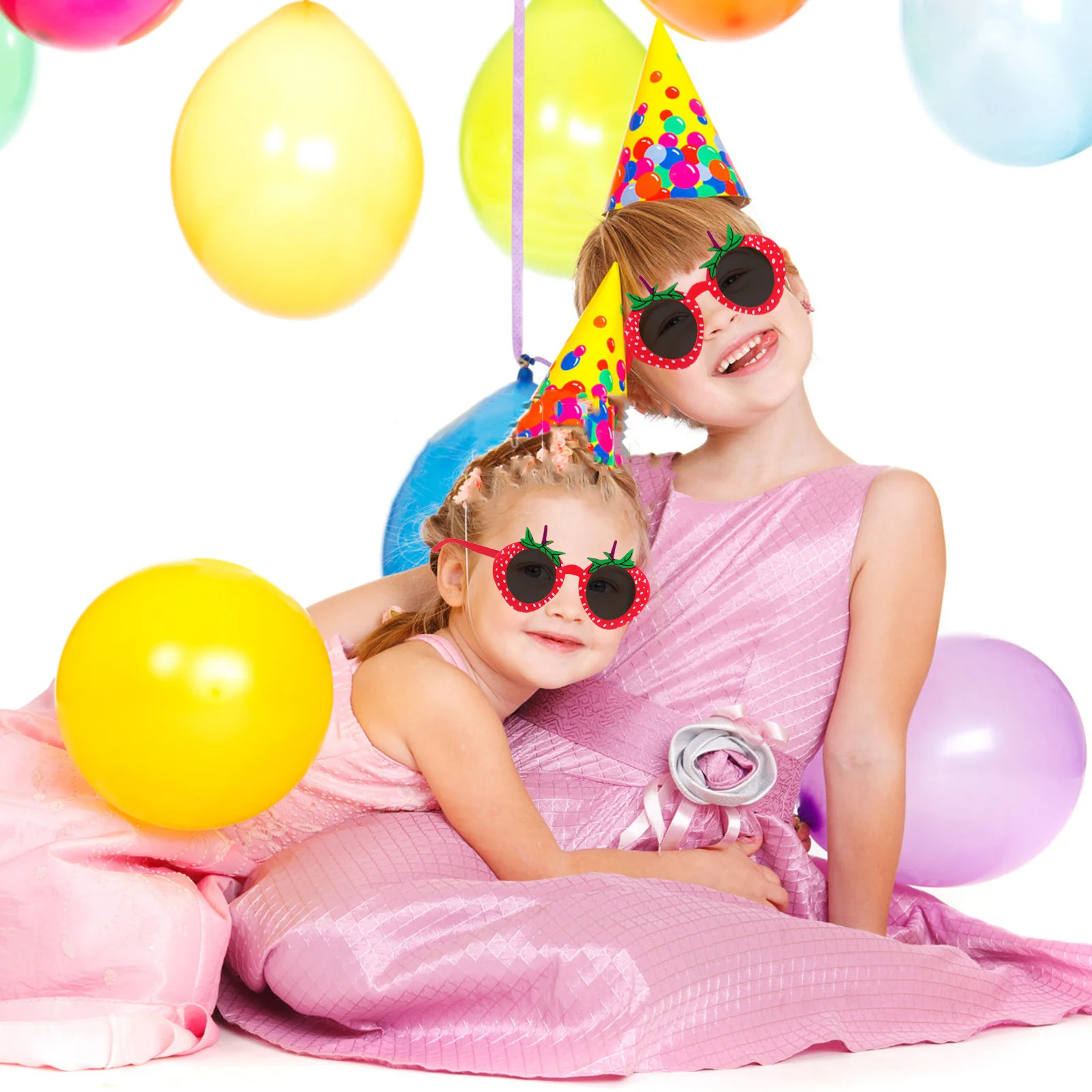 

4Pcs Strawberry Sunglasses Vibrant Colorful Novelty Glasses for Festive Occasions Childrens Birthdays Strawberry Party Favors