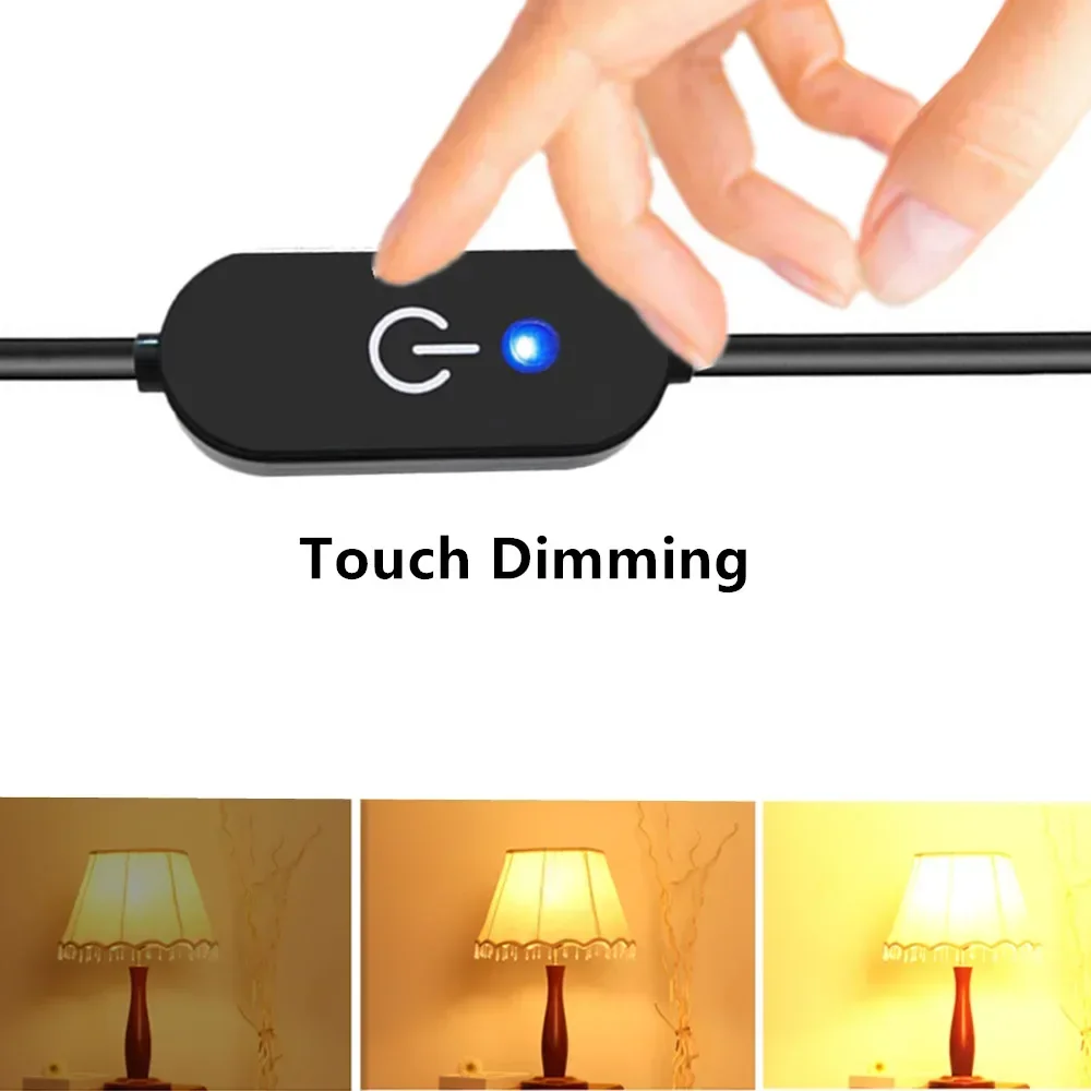 USB Type-C LED Strip Touch Dimmer 1ft Cord Single Colour Dimming On Off Switch Controller DC 5V-12V, Switch  0.3m