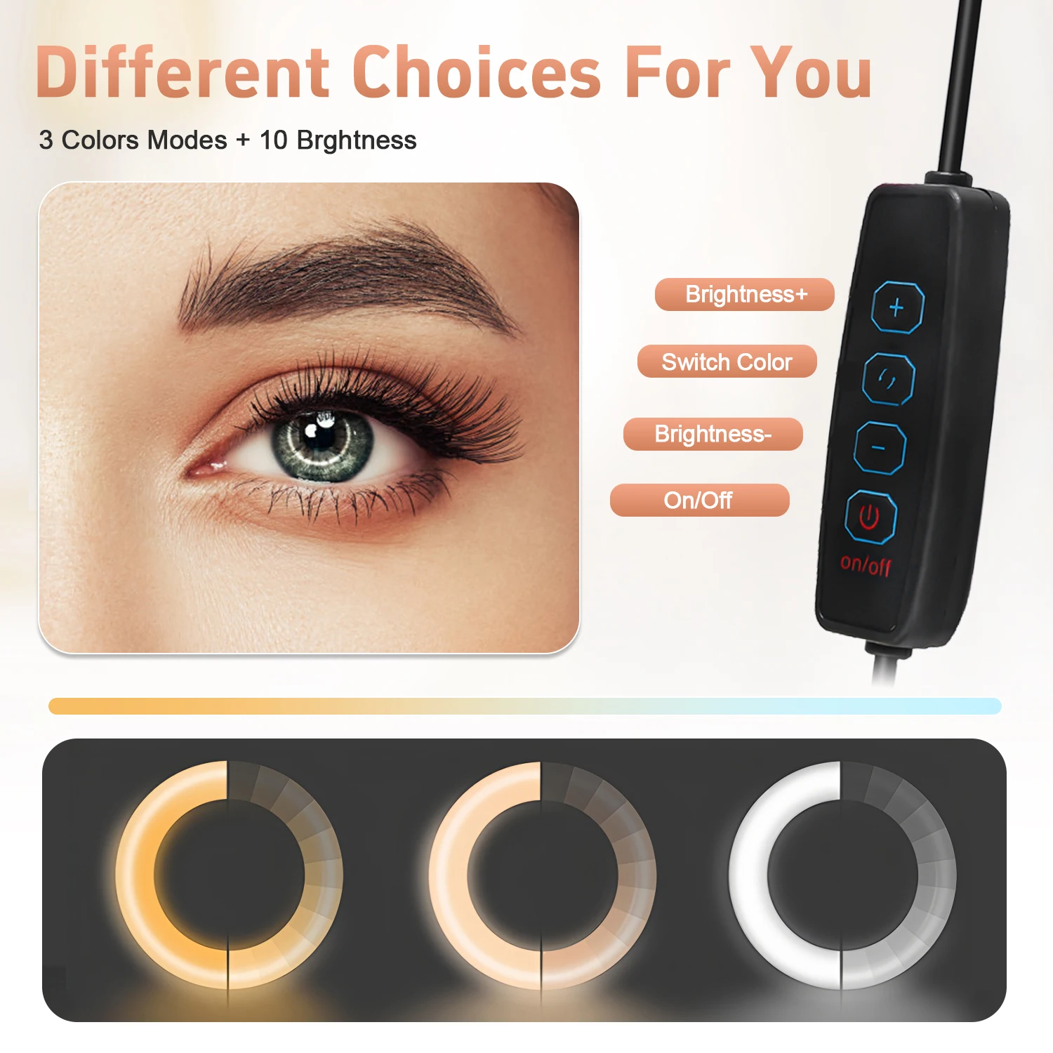 10 Inch Adjustable 3-Color LED Ring Light with Flexible Tripod & Phone Holder – Perfect for Selfies, Vlogging, Interviews