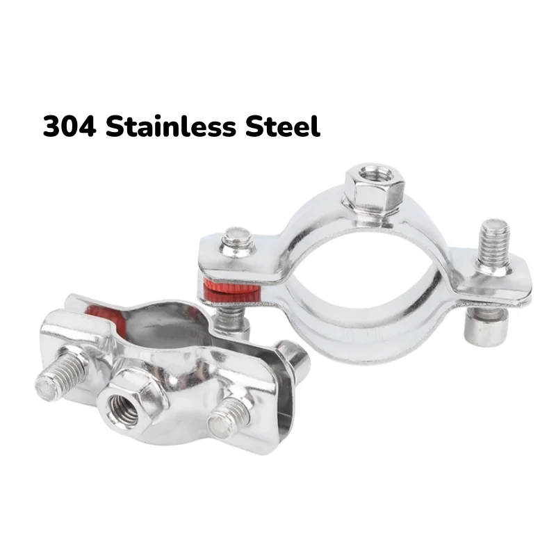 1Pcs 304 Stainless Steel  Embrace Hoop Welding  Bracket Clamp Suppoert With M8 Nut