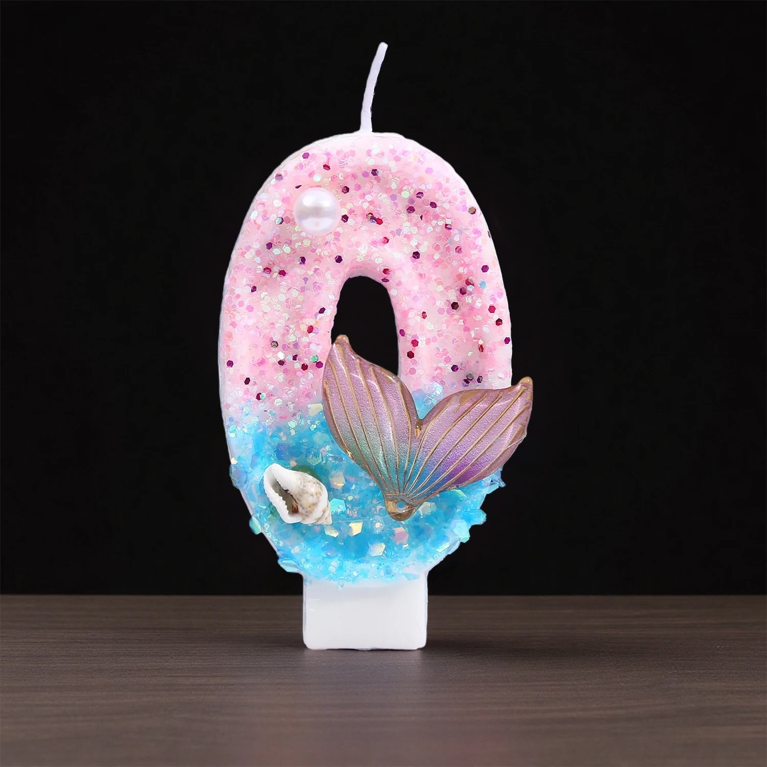 Gradient Blue Shell Pearl Creative Digital Birthday Candles - Cake Decoration Party Supplies - view 5