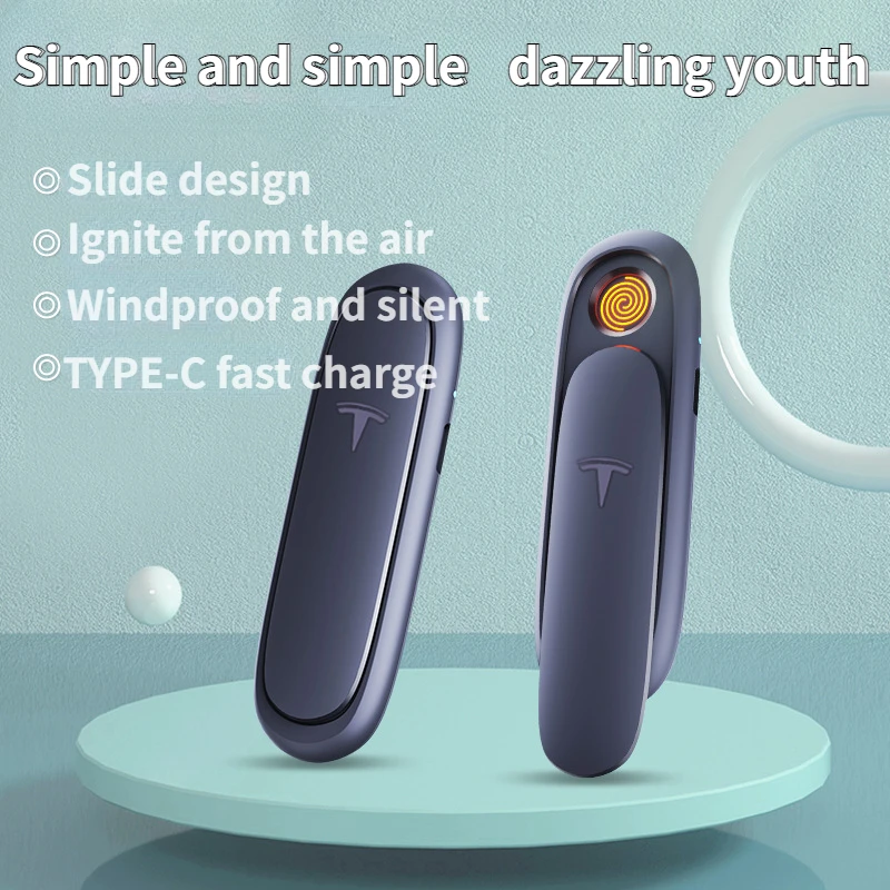 

2024 New High-end Portable Rechargeable Lighter, Windproof Sliding Cover Design, Trendy Electronic Cigarette Lighter, Windproof