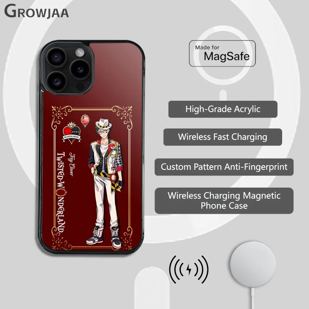  Twisted Wonderland Phone Case For iPhone 15 14 13 12 11 Pro Max Plus Mini Mirror Magnetic Funda Game Magsafe iPhone Case