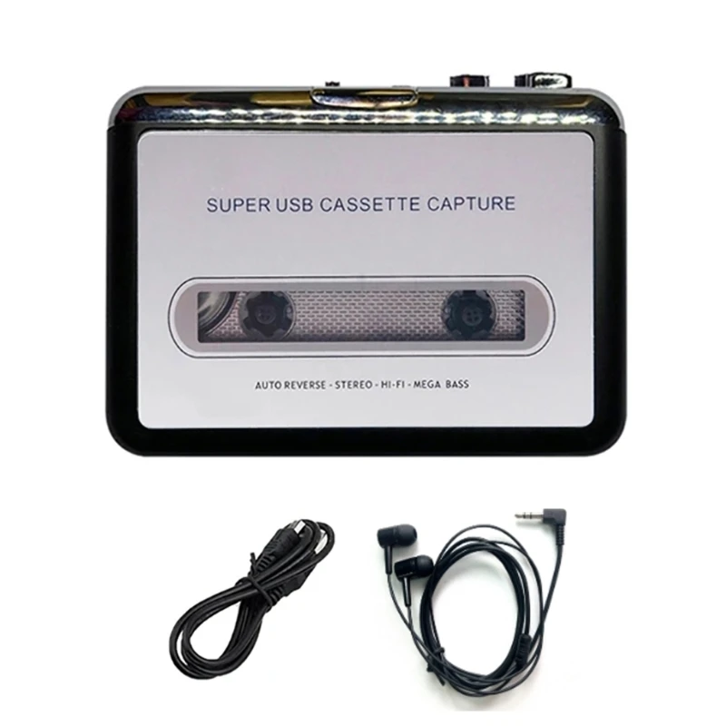 Portable Cassette Tape Player Cassette Player USB Cassette Tape to MP3 Converter Convert Tapes Cassette Player 3.5mm