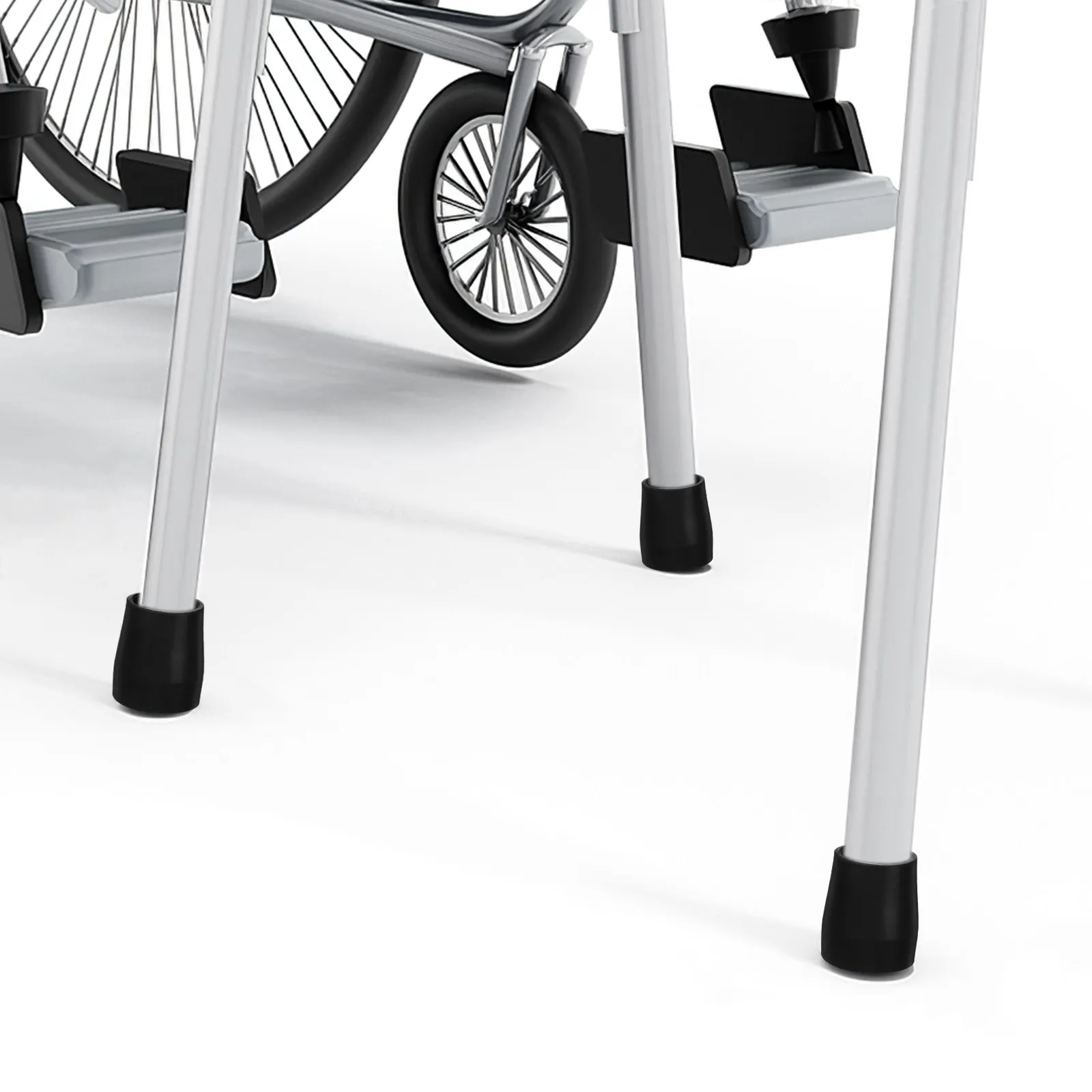 4pcs Commode Chair Legs Rubber Foot Covers – Non-Slip Black Floor Protectors for Restroom Chairs