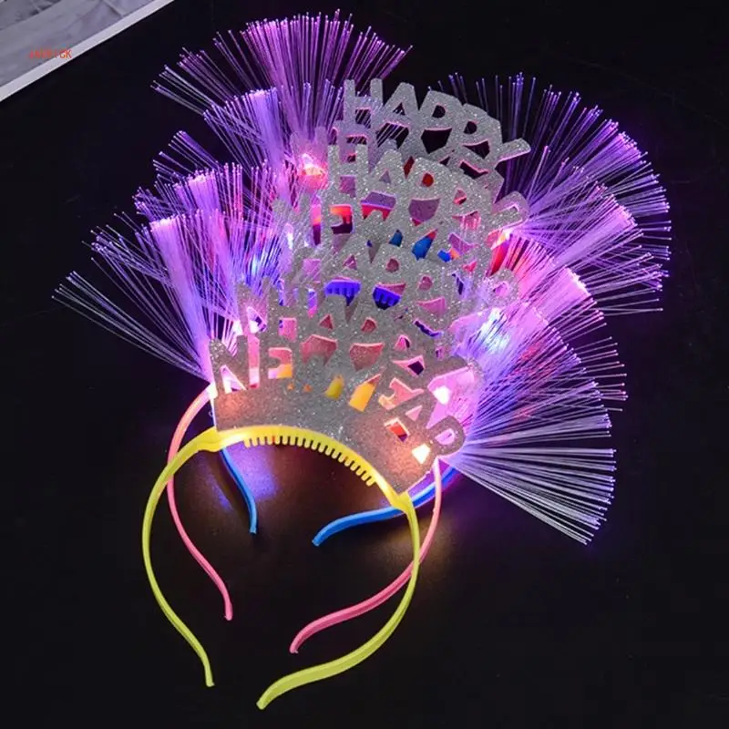 Hair Hoop 2024 Night Stall LED Headbands Glitters Fairy Theme with LED New Year for Kid Pedlar Teens Headwear