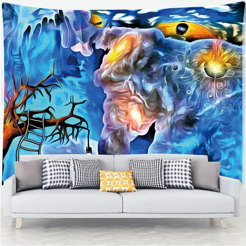 Psychedelic And Dreamy Wall Art Home House  Bedroom Masion Jardim Aesthetic Decor For 2023 Tapiz Y2k Arazzi Hanging