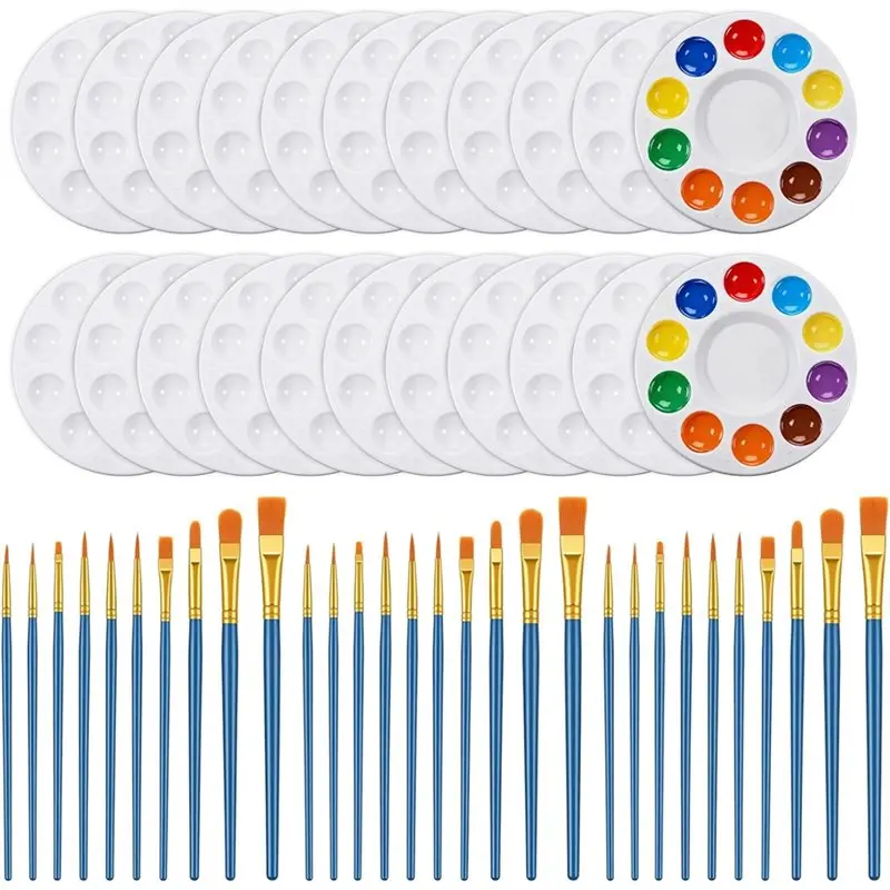 [A38F!NEW!】 24 Pack Paint Brush Set Acrylic Paints Brush 24 Color Palette, Detail Paint Brushes For Kids,Artist Paint For Acryli