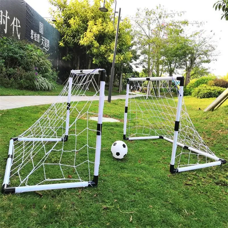 2In1 Mini Football Ball Goal Folding Post Net + Pump Kids Sport Indoor Outdoor Games Toys Kids Sports Training Equipment