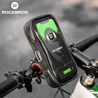 ROCKBROS Waterproof Bicycle Bag 6.0 Inch Phone Holder Case Touch Screen Bike Bags Front Cycling Phone Bag Bicycle Accessories