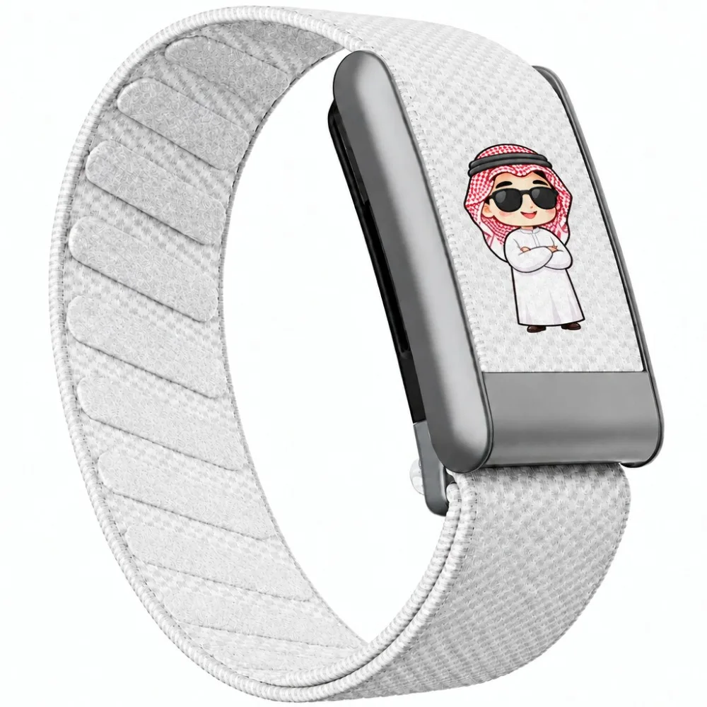 WHOOP 5.0 MG Compatible White Nylon Woven Wristband Little Desert Prince Pattern Printed Fitness Sport Replacement Band