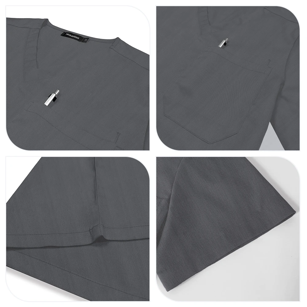 XXXL Unisex Werkkleding Zomer Ziekenhuis Verpleegkundige Verpleging Scrubs Set Stretch Klinische Werkkleding Dames Heren Chirurgische Uniformen Medische Slijtage