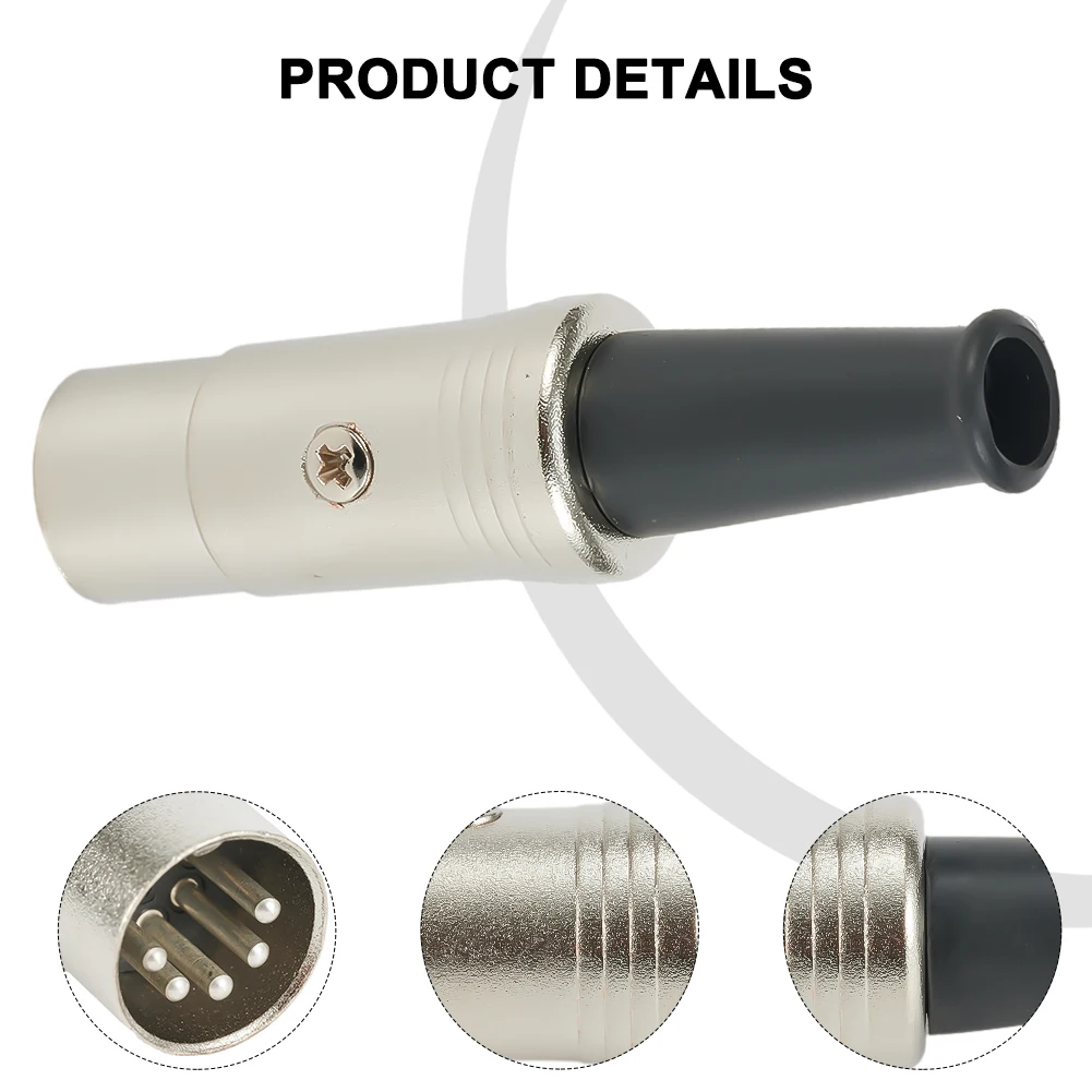 

With Flexible Strain Relief Durable High Quality Audio Adapter Inline Connector Plug 5 Pin 60x16mm Dia DIN Plug Male