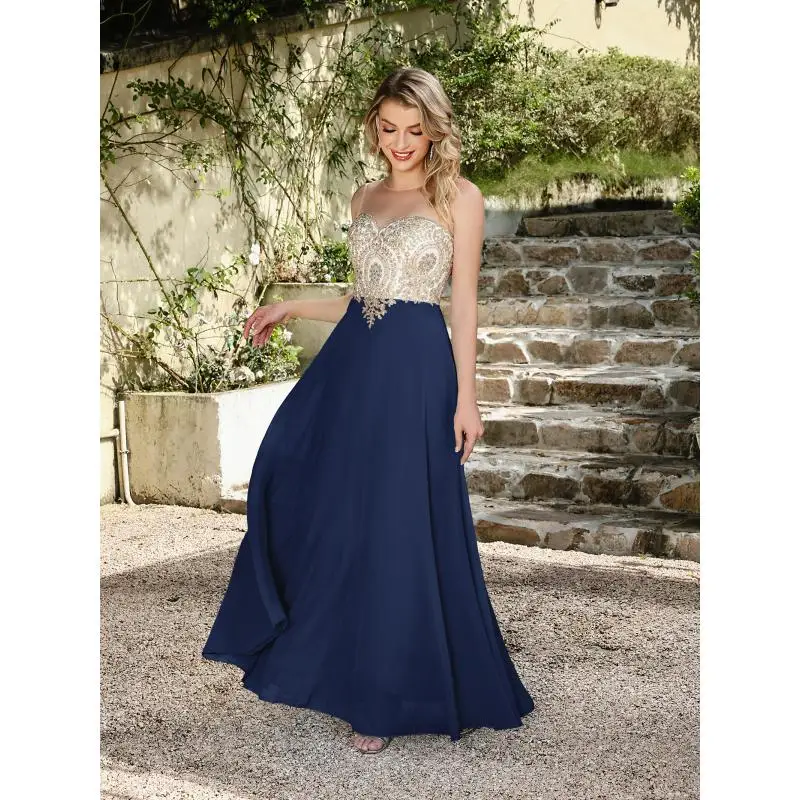 

MisShow Sleeveless Sexy Illusion Evening Dresses Backless Sequins Appliques Prom Dress A-Line Floor-Length Party Gowns 2026 New