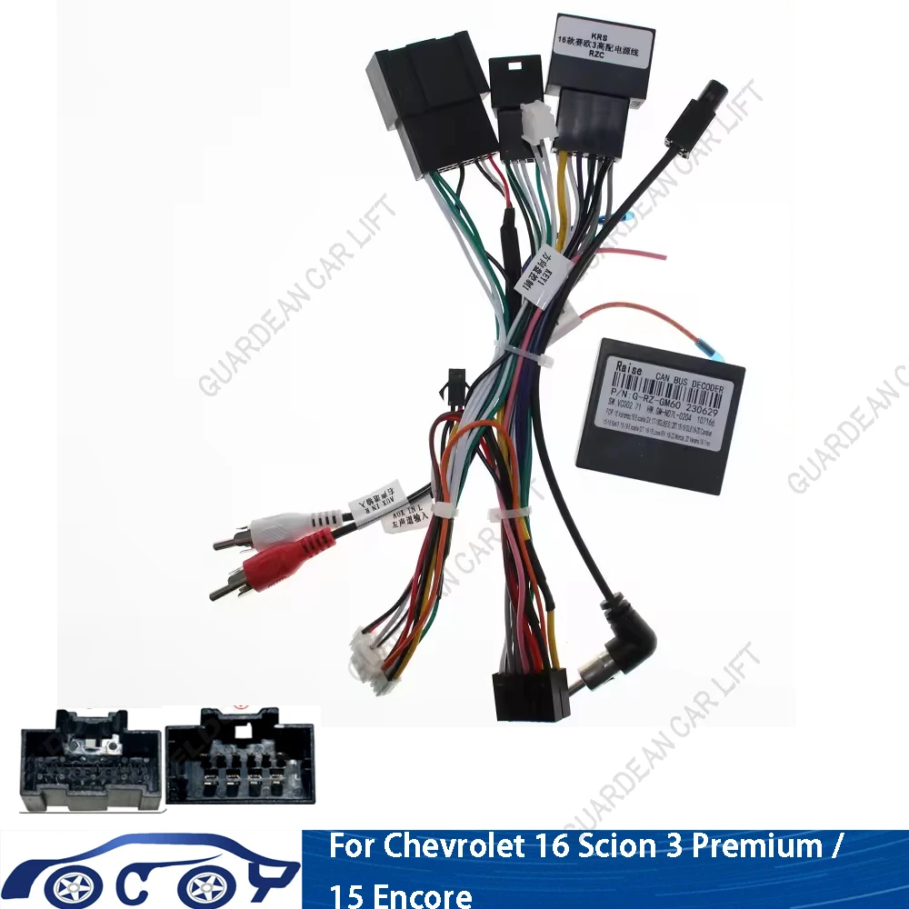 Car Audio 16pin Wiring Harness With Canbus Box For Chevrolet Scion 3/ Encore cable Aftermarket Stereo Installation Wire Adapter