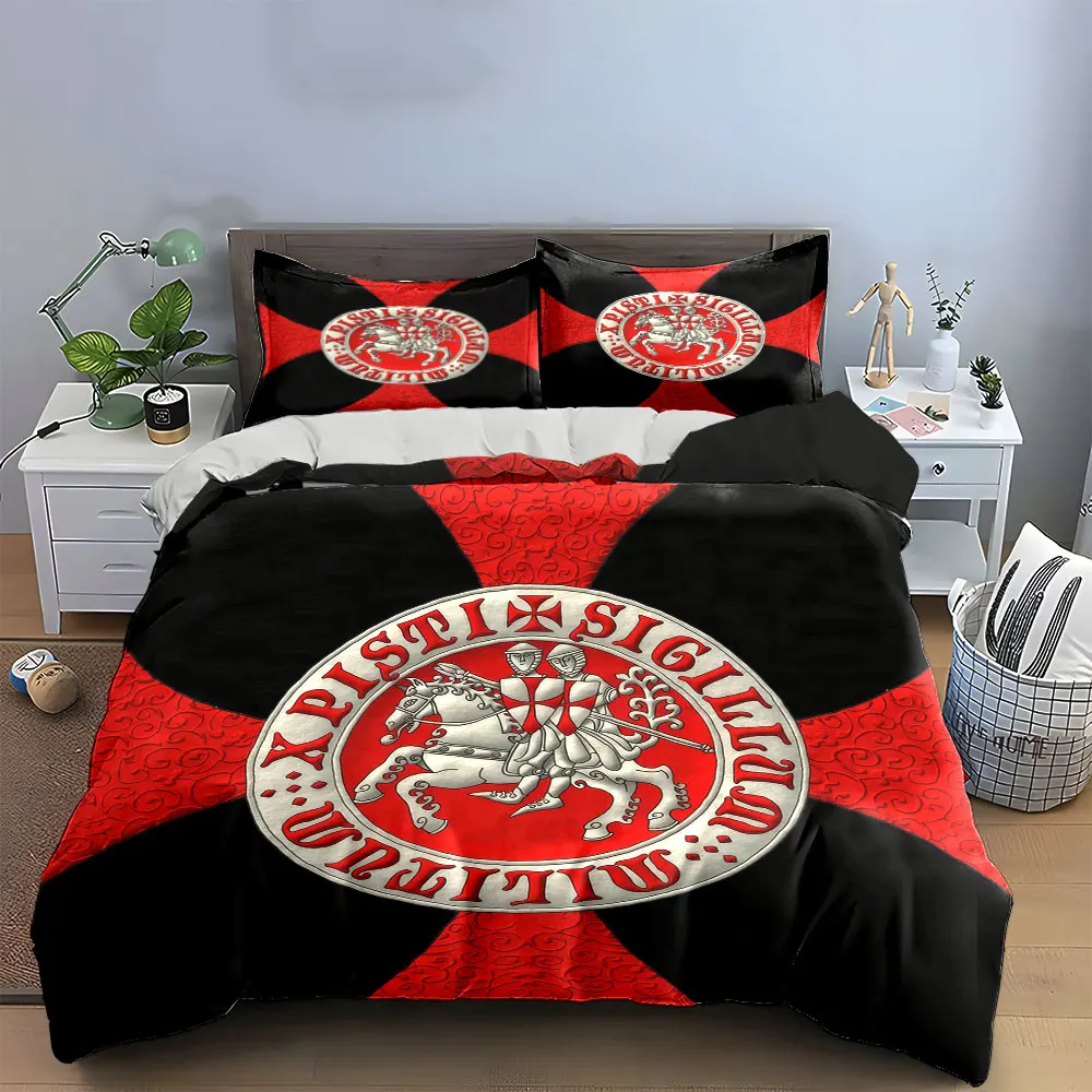 "Templar Design Decoration Set" Soft Skin-Friendly Bedding Set Includes 1 Duvet Cover And 2 Pillowcase, Gift