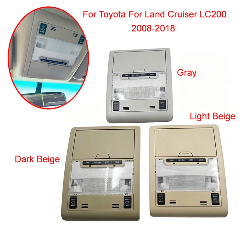 Car Roof Front Indoor Reading Light w/Sunroof Control Switch for Toyota Land Cruiser 2008-2018 LC200 Interior Ceiling Headlight