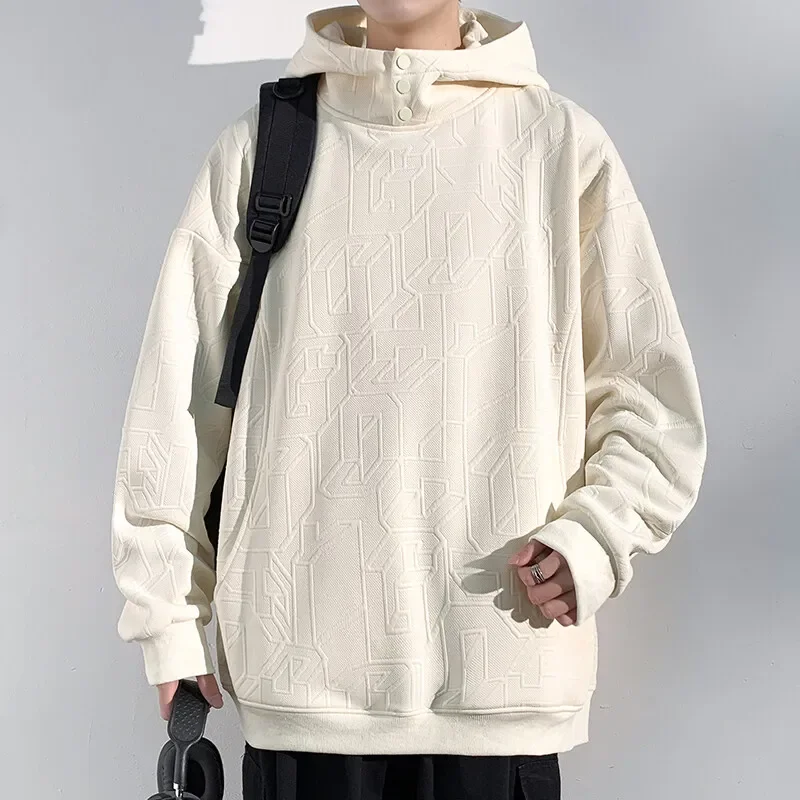 

LIBIELIY Spring Men's Hooded Hoodies Solid Fashion Streetwear Outwear Male Casual Hip Hop Hooded Sweatshirt Loose Pull Hoodie P