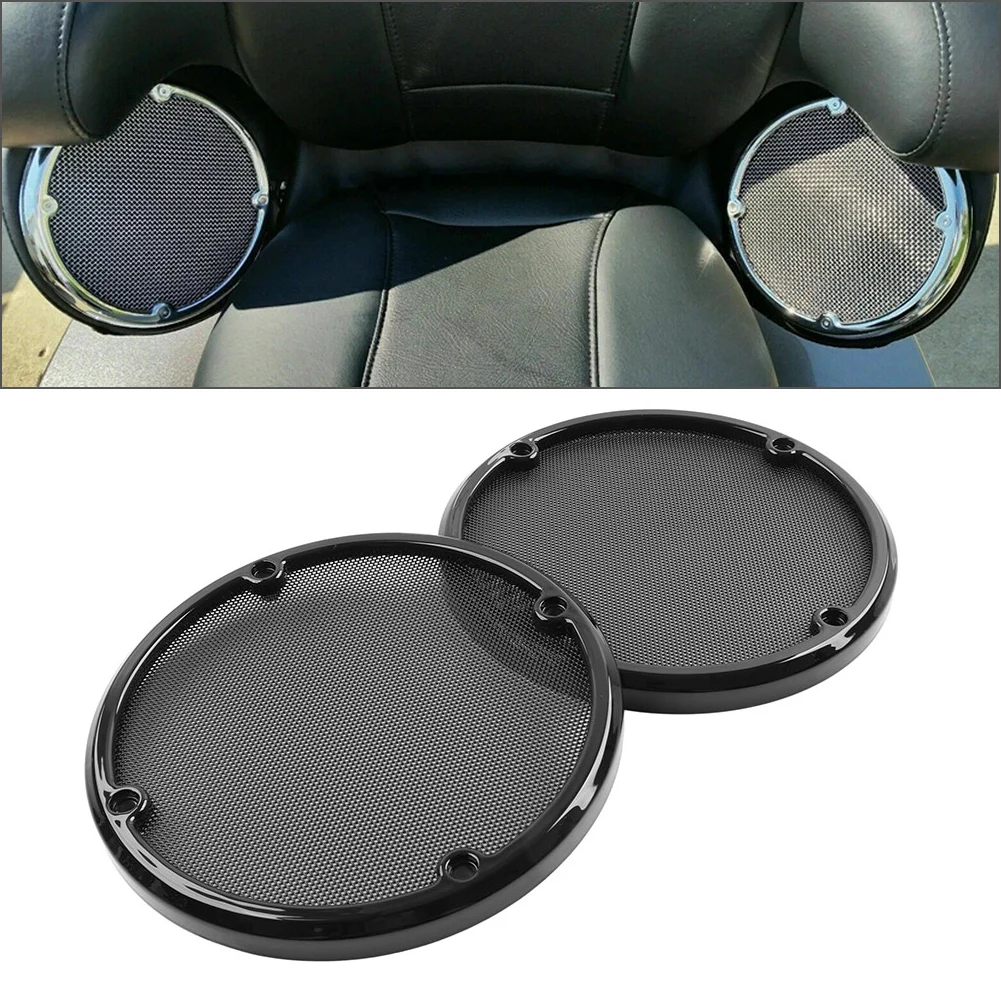 Black Motorbike 179mm Rear Speaker Trim Grill Mesh Cover Metal For Harley Davidson Electra Tri Glide 2014-2023