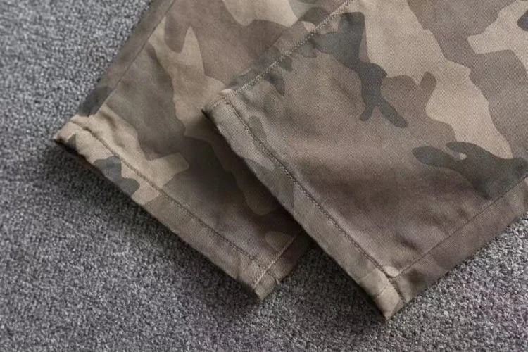 Plus Size 42 44 100% Cotton Camouflage Workwear Pants for Men American Vintage Straight Casual Trousers High Quality Heavyweight