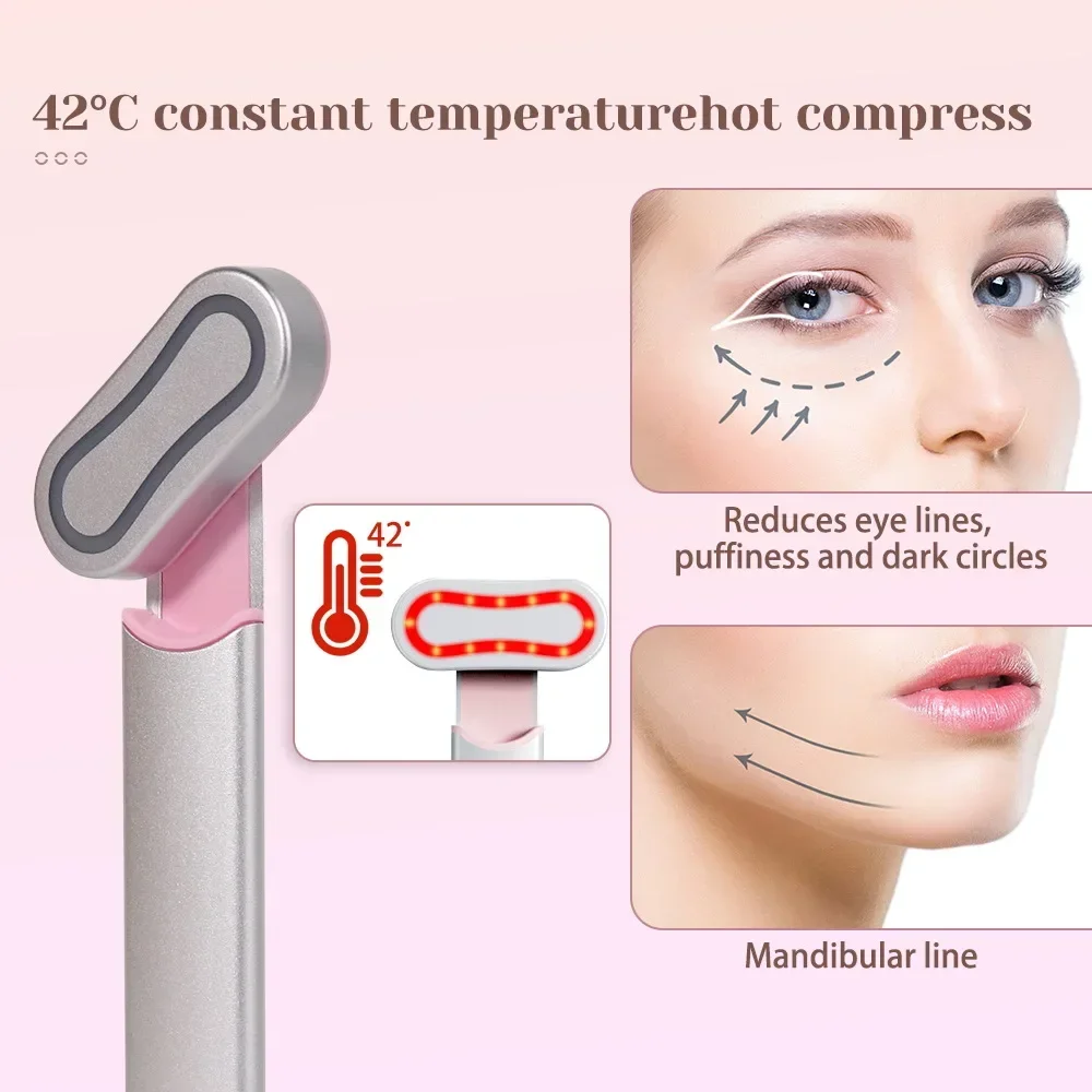 EMS Microcurrent Face Lifting Device 360°C Warm Facial Wand Eye Neck Massager Skin Tightening Anti Wrinkle Skin Care Beauty Tool