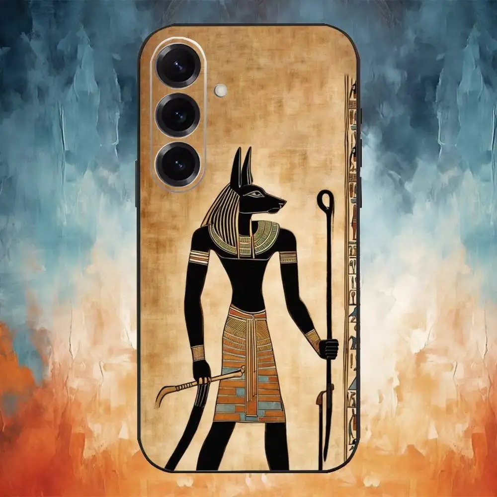 เคสโทรศัพท์เทพอันูบิสแห่งอียิปต์โบราณ สำหรับ Samsung Galaxy A73,A72,A71,A70,A53,A52,A51 และอื่นๆ  แบบนิ่ม สีดำ