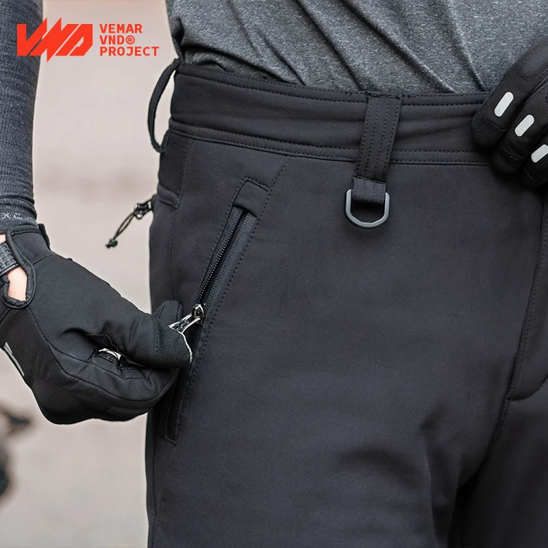 Newest VND B-801 Motorcycle Riding Pants Winter Warm Waterproof CE2 Hip and Knee Protection Moto Riding Pants Black/Gray